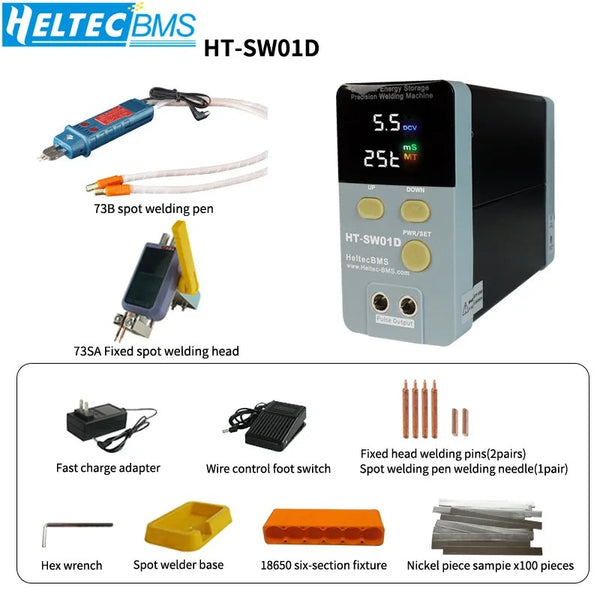 Heltec 12KW 21KW Portable Small Spot Welder/Capacitor Storage Battery Spot Welding Machine LED Digital Display 0.5mm thickness