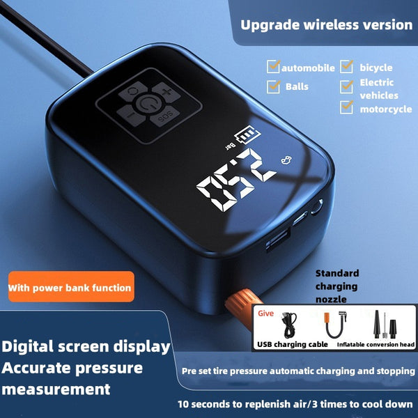 Car mounted wireless inflation pump, car portable inflation pump, elec ...
