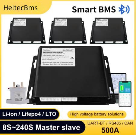 Li-ion Lifepo4 LTO 40S 60S 240S Master Slave 96V 144V 216V Smart BMS High pressure BMU BCU With UART RS485 CAN Relay Bms