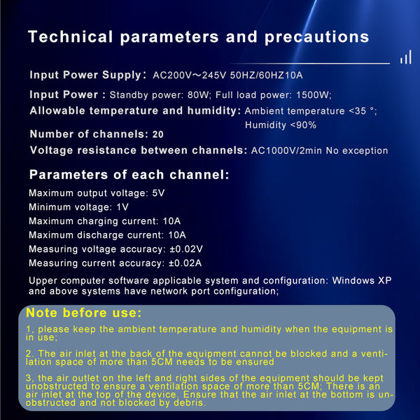 20 channel 10A High Accuracy Battery capacity tester with Voltage Equalizer 18650/21700 Lipo/Lifepo4 Battery car Repair