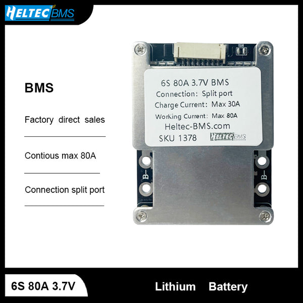 24V BMS 6S 80A 7S 80A 3.7V Li-ion Battery Protection Board for 1200W/ mopeds/24V small inverters