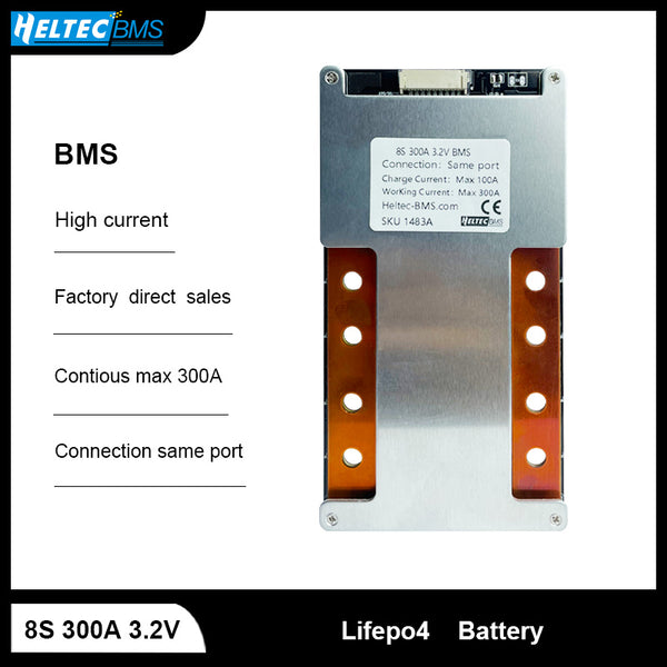 24V 8S 300A BMS 3.2V Lifepo4 battery protection for high-power inverters around 7000W, solar energy storage, 24V car startup,