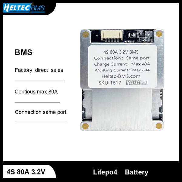 4S 80A BMS with 4S 5A Capacitor Active Balancer Group balance for 12.8V/150Ah Lifep04  Power Wall/ Battery pacak