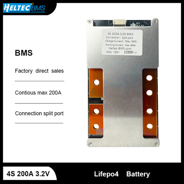 12V BMS Solar Energy Storage BMS 3S 4S 200A Continuous Lifepo4 BMS battery protection board for 2500W solar battery group