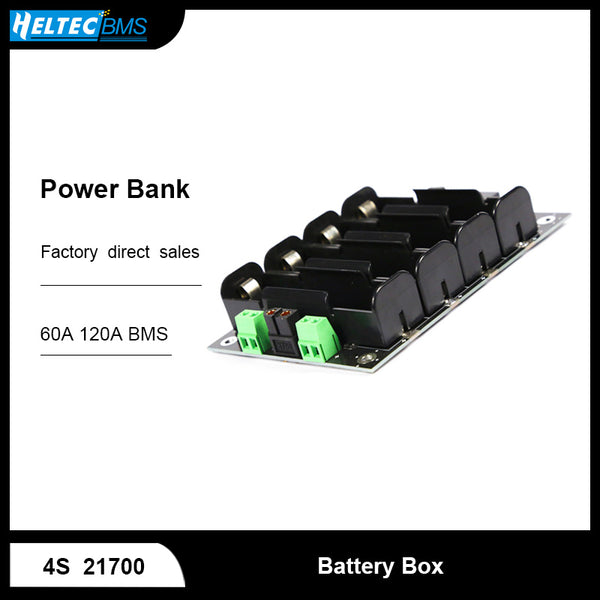 16.8V Power Wall 21700 Battery Holder 21700 Power Bank Case 4S BMS Lithium Battery Balancer 60A 120A 21700 Storage Box for Ebike