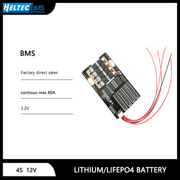 Heltec BMS Specail for 1800CC below Motorcycle Startup 12V 4S 80A Lifepo4/Lithium Iron Phosphate battery protection board