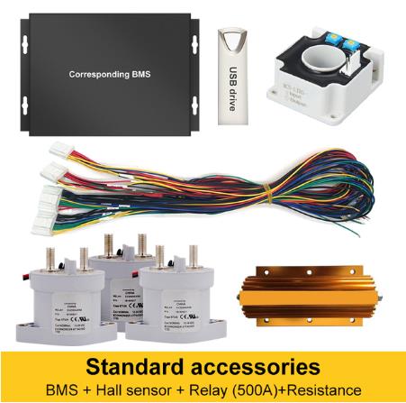 Qucc 500A 4S 6S 8S 10S 12S 13S 14S 15S 16S 17S 20S 24S 27S 30S 32S Li Ion LiFePO4 Smart BMS Relay Contactor with BT UART 485 CAN