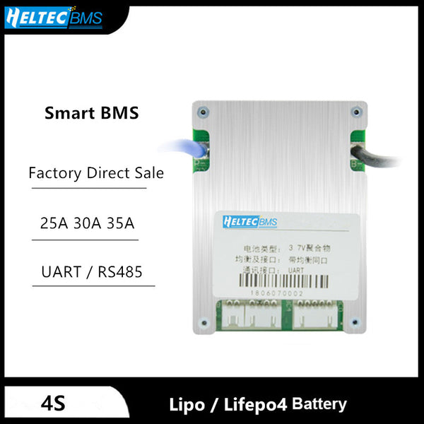 Heltec Smart BMS 3S 4S 12V 20A 30A 35A Li ion Lifepo4 4S with Balance Bluetooth PC UART RS485 Adjustable Parameters