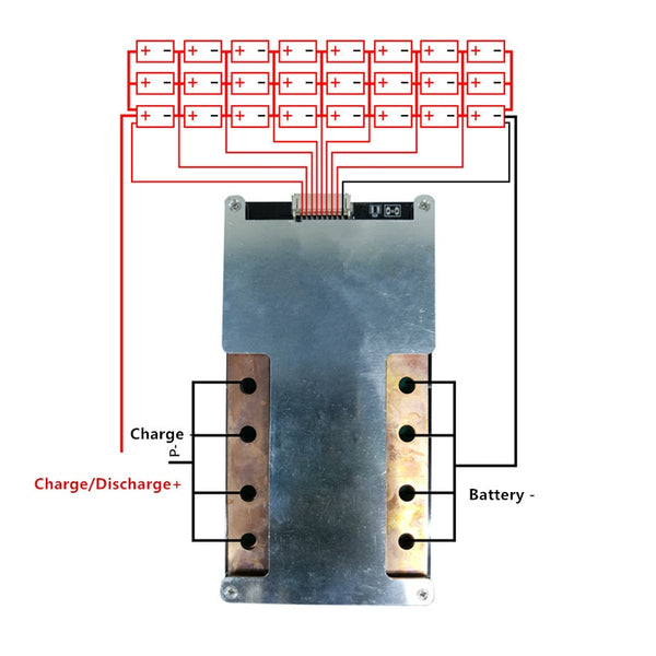 24V 8S 300A BMS 3.2V Lifepo4 battery protection for high-power inverters around 7000W, solar energy storage, 24V car startup,