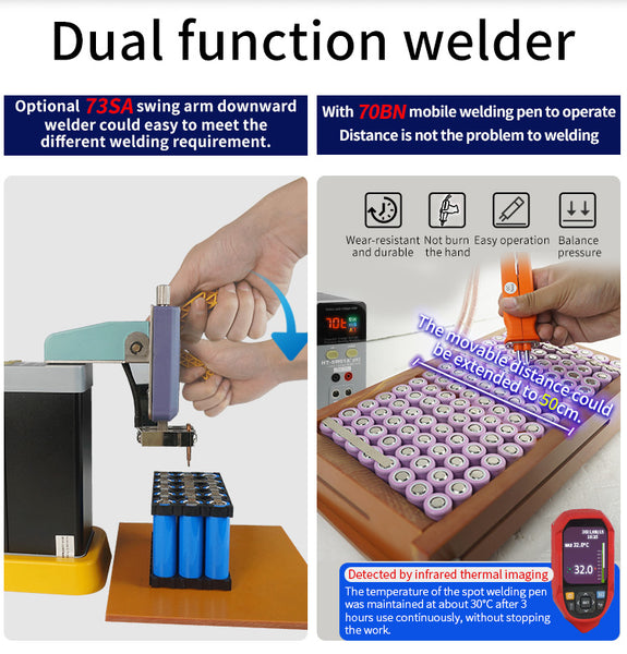 11.6KW Capacitor Storage Battery Spot Welding Machine/Portable Small Spot Welder  LED Digital Display 0.3mm thickness